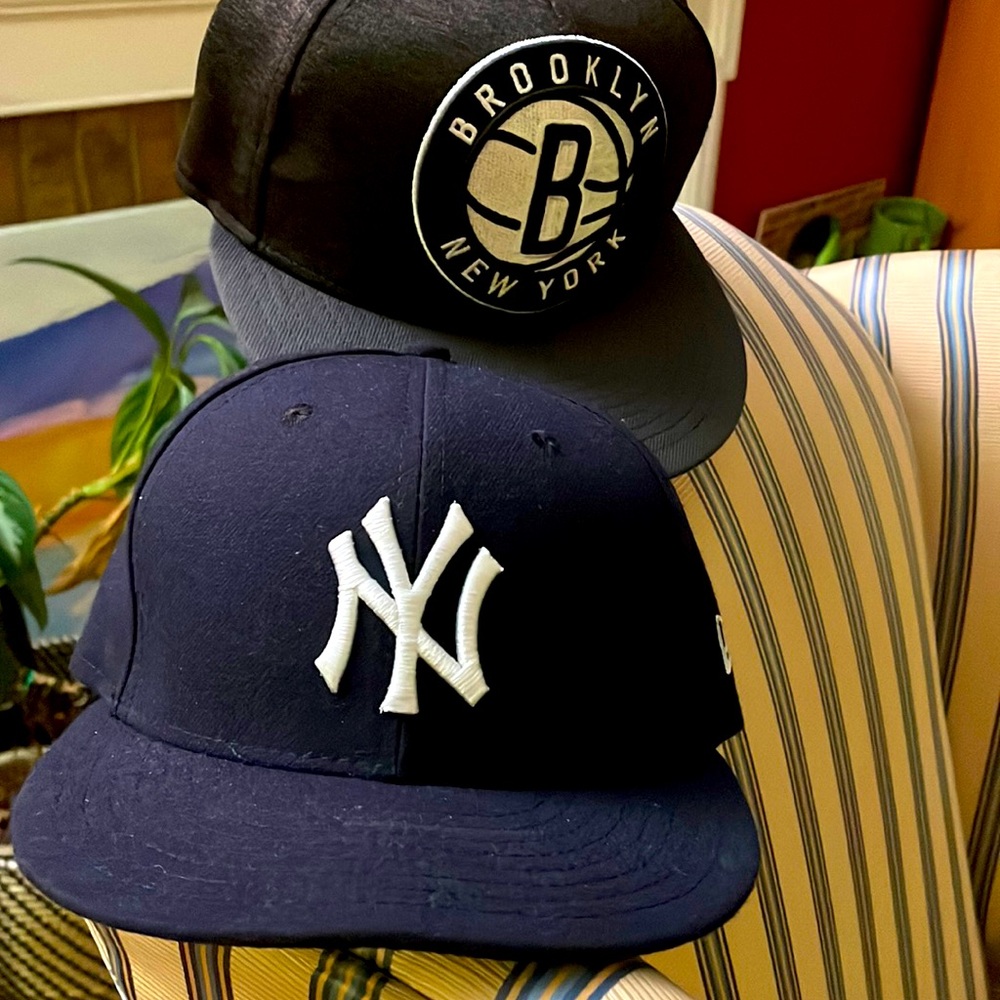 BOGO! 59FIFTY Fitted Caps * 2 for $40 * New York Yankees + New York Nets * 6 7/8
